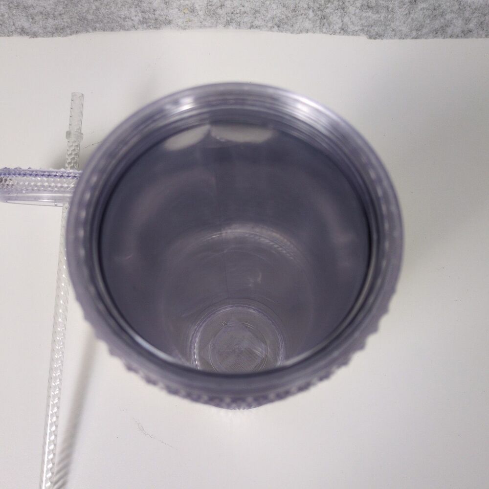 2019 Starbucks Metallic Silver Platinum Studded Cold Cup Tumbler 24 oz Lid Straw - Picture 6 of 7